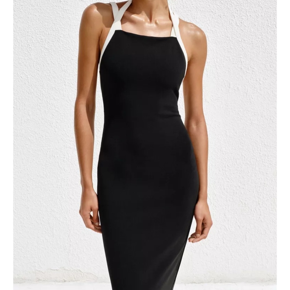 Zara Black Halter Sheath Dress